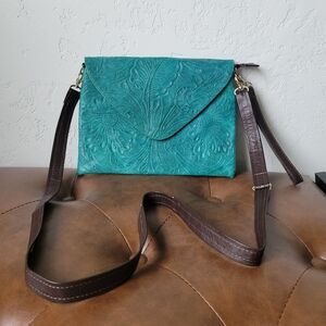 Turquoise Tooled Leather Bag